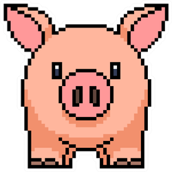 Pixel Art Pig Sticker