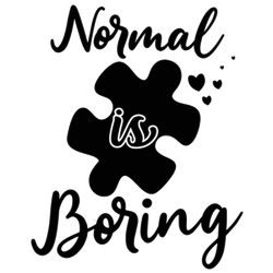 Autism Typography "Normal Is Boring" Sticker
