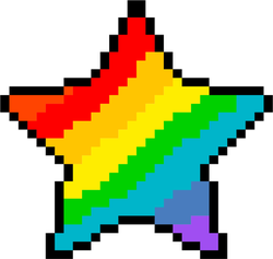Pixel Art Rainbow Star Sticker
