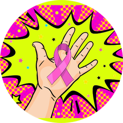 Hand With Ribbon In Pop Art Style Sticker