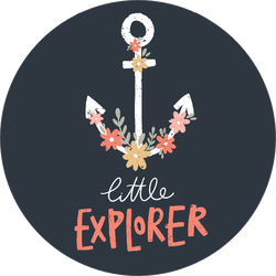 Little Explorer Floral Anchor Sticker