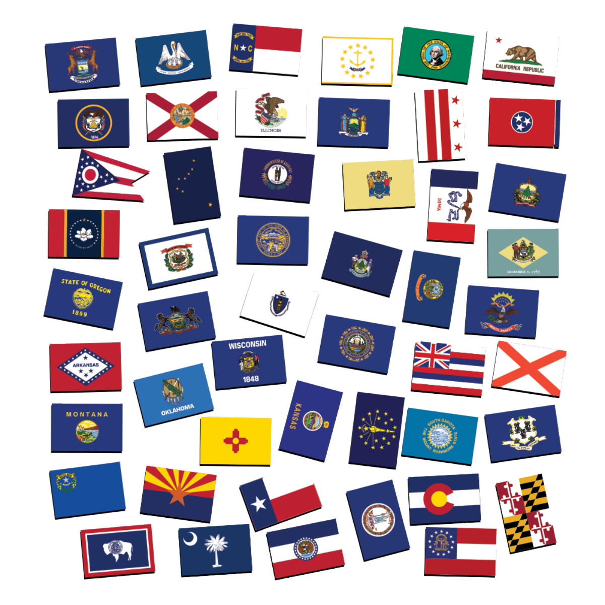 50 USA State Flag Magnet - 50 Piece Bundle