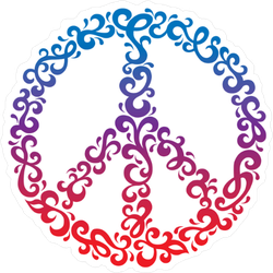 Floral Peace Symbol Sticker