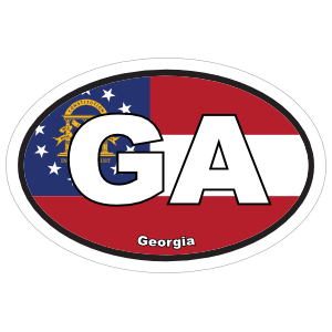 Georgia Ga State Flag Oval Magnet