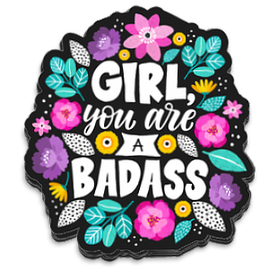 Stack of Bad Ass Girl stickers
