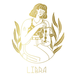 Golden Libra Girl Beauty Astrology Sticker