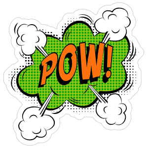 Green Pow Comic Sticker