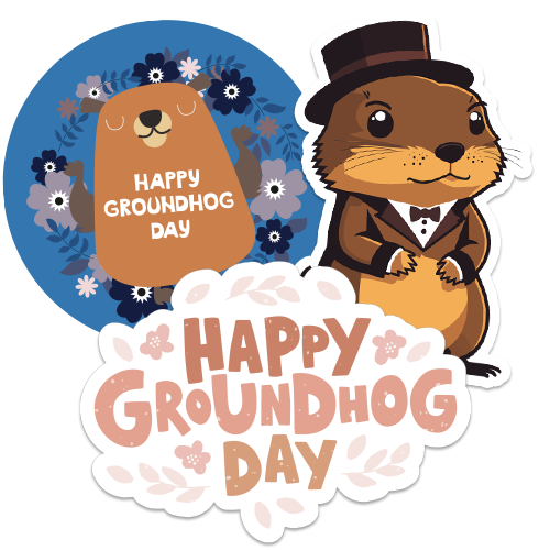 Groundhog Day Stickers