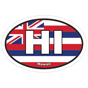 Hawaii Hi State Flag Oval Magnet