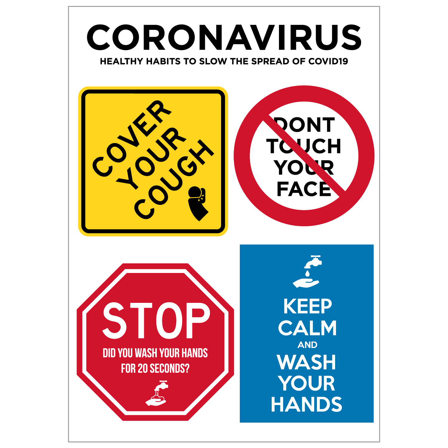 Coronavirus Healthy Habits Sticker Sheet