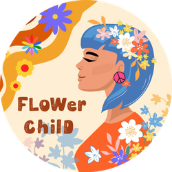 Hippie Woman "Flower Girl" Psychedelic 70s Sticker