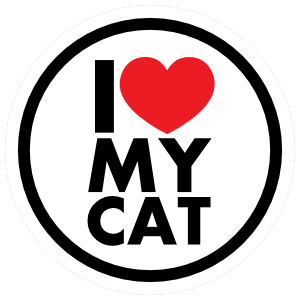 I Love My Cat Circle Magnet