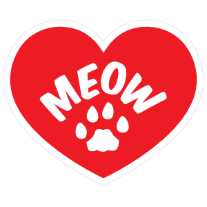 I Love My Cat Heart With Meow And Paw Magnet