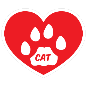 I Love My Cat Heart With Paw And Text Magnet