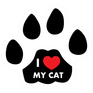 I Love My Cat Paw With Text Magnet