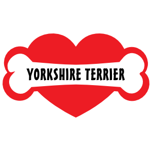 I Love My Dog With Yorkshire Terrier Bone And Heart Magnet