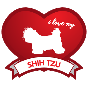 I Love My Shih Tzu With Shaded Heart Sticker