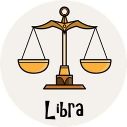 Libra Zodiac Hand Drawn Scales Cartoon Sticker