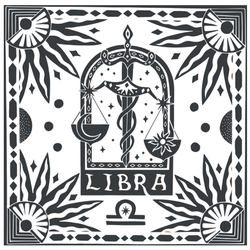 Libra Zodiac Sign Square Horoscope Sticker