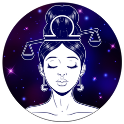 Libra Zodiac Space Galaxy Girl Sticker