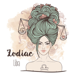 Libra Zodiac Vintage Boho Sticker