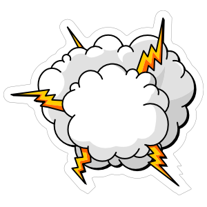 Lightning Cloud Comic Sticker