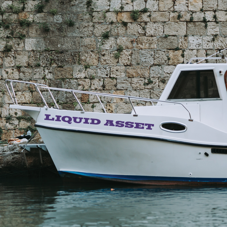 Liquid Asset Custom Boat Name Sticker