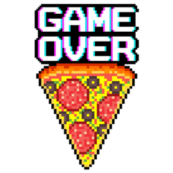 Pixel Art Game Over Pizza Sticker