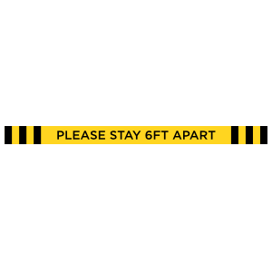 Please Stay 6 Ft Apart Line Floor Sticker