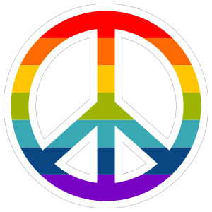 Rainbow Peace Sign Hippie Sticker