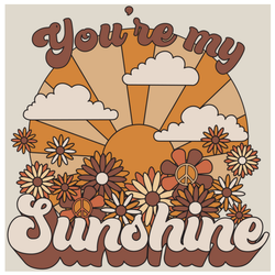 Retro You're My Sunshine Design Sticker