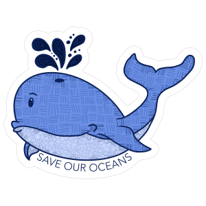 Save Our Oceans Whale Sticker