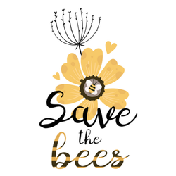 Save The Bees With Flower Sticker