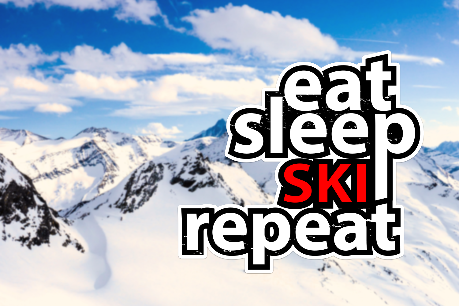 Eat Sleep Ski Repeat Stickers