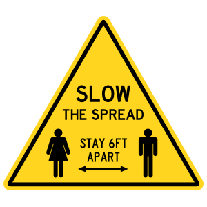 Slow The Spread Caution Sign Floor Sticker