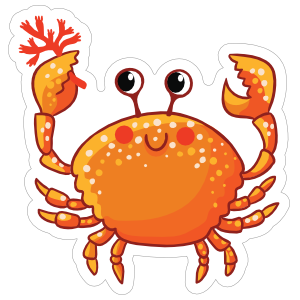 Smiling Crab Sticker