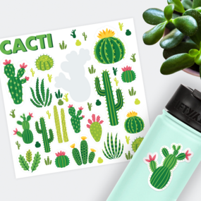 Sticker Sheet with Cactus Stickers