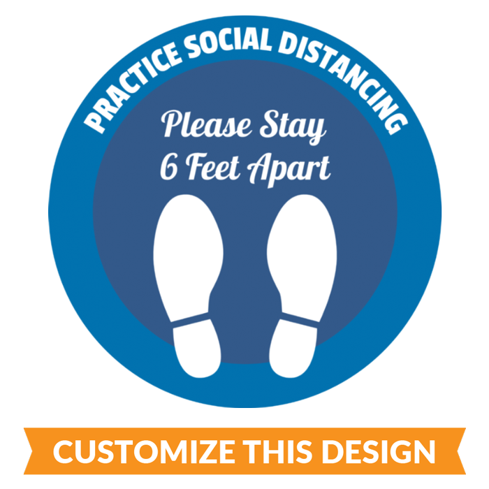 Custom Circle Social Distancing Floor Stickers