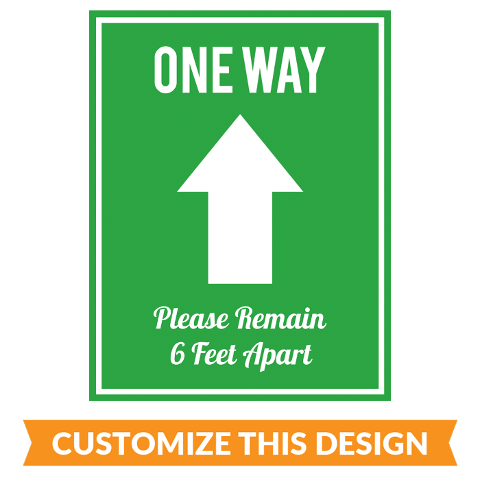 Customizable "One Way - Enter" Floor Stickers
