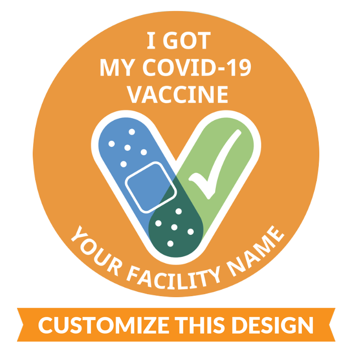Customizable Circle CDC Covid-19 Vaccine Sticker