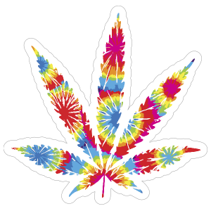 Tie Dye Pot Leaf Hippie Sticker