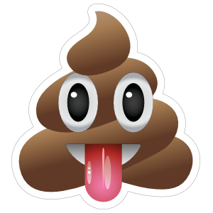 Tongue Stuck Out Poop Emoji Sticker