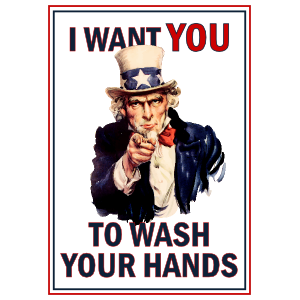 Uncle Sam Wash Your Hands Sticker