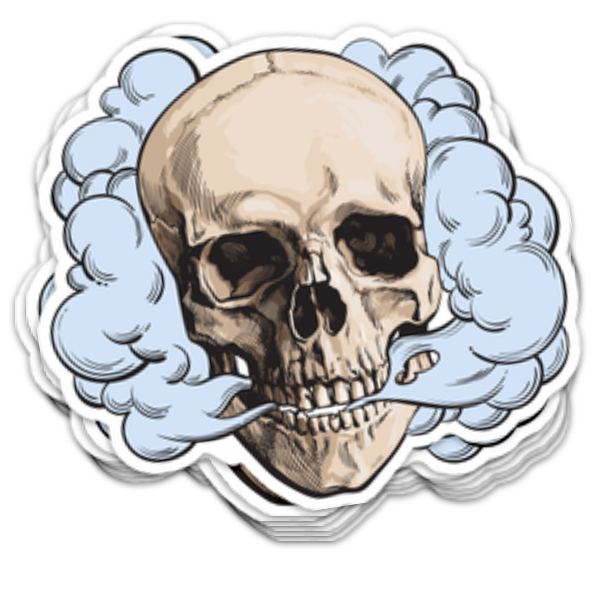 Stack of Skull Vape Stickers