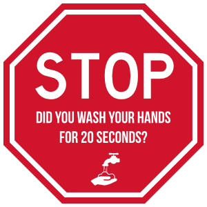 Wash Your Hands Stop Sign Sticker