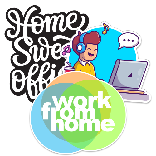 Work From Home Stickers & Decals