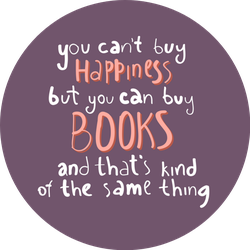 You Cant Buy Happiness But You Can Buy Books Purple Sticker