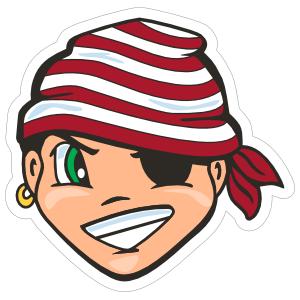 Young Pirate Mascot Sticker