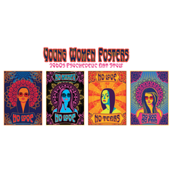 Young Women Posters Art Style From The 1960s Sticker